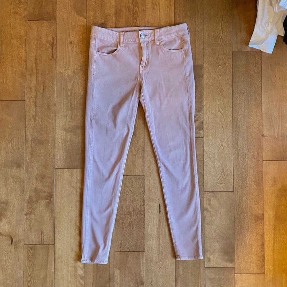 American Eagle Light Pink Skinny Stretch Jeans